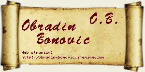 Obradin Bonović vizit kartica